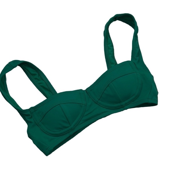 Xhilaration Womens Juniors Size XL Wireless Bikini Swim Swimsuit Top Green - Picture 3 of 4